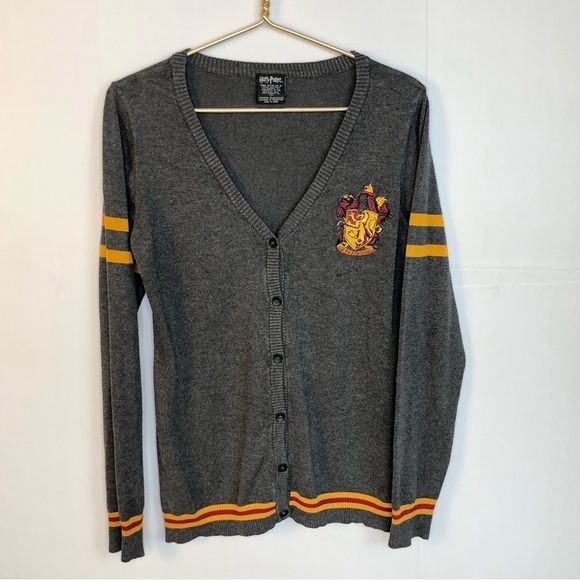 Harry Potter Gryffindor cardigan sweater with embroidered patch L - Picture 1 of 8